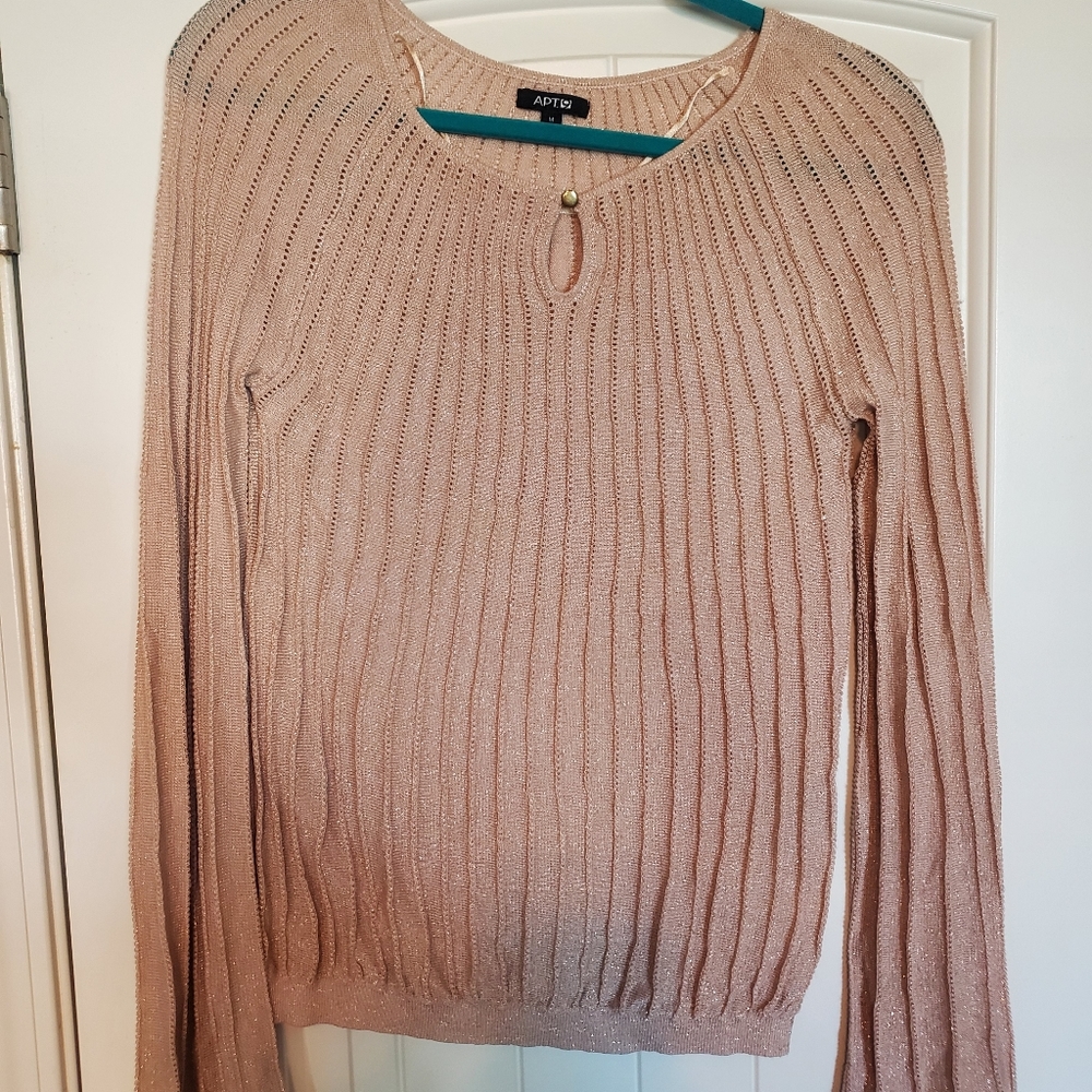 Rose Gold Open Knit Light Sweater